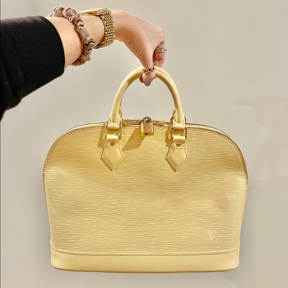 Louis Vuitton Yellow Handbag W/ Shoulder Strap